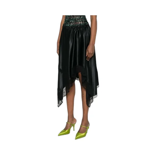 Asymmetrical Silk Midi Skirt