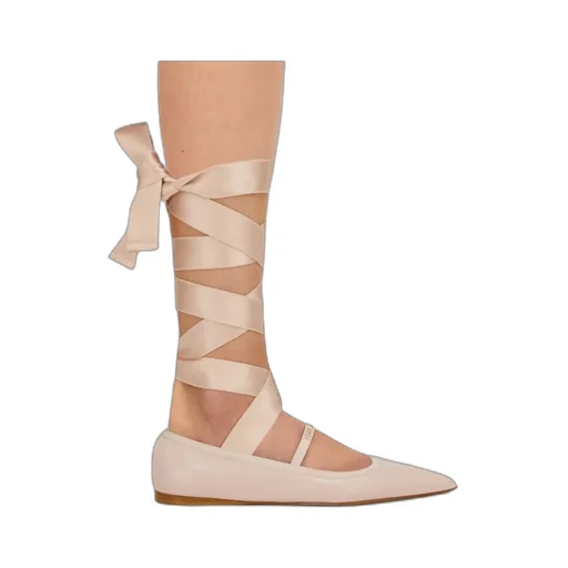 Ballet Flat With Ankle Ribbon