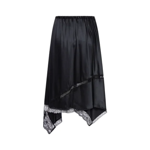 Asymmetrical Silk Midi Skirt