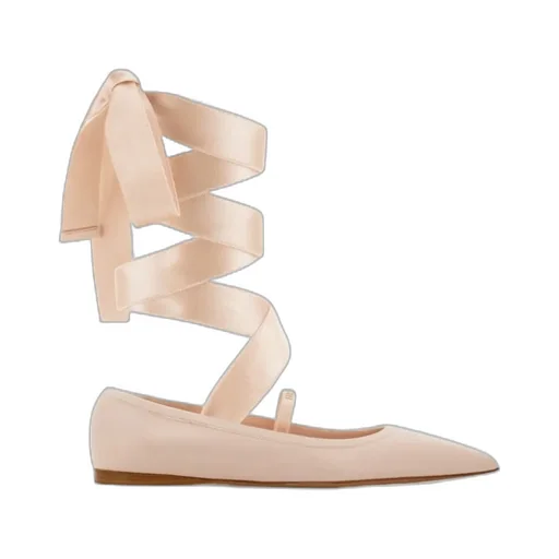 Ballet Flat With Ankle Ribbon