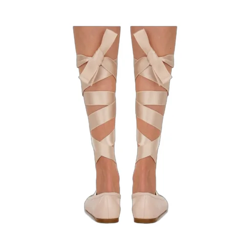 Ballet Flat With Ankle Ribbon
