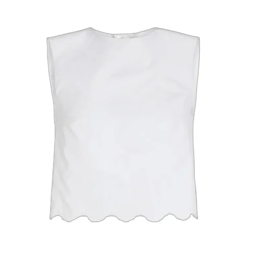 Patou Scalloped Hem Sleeveless Top
