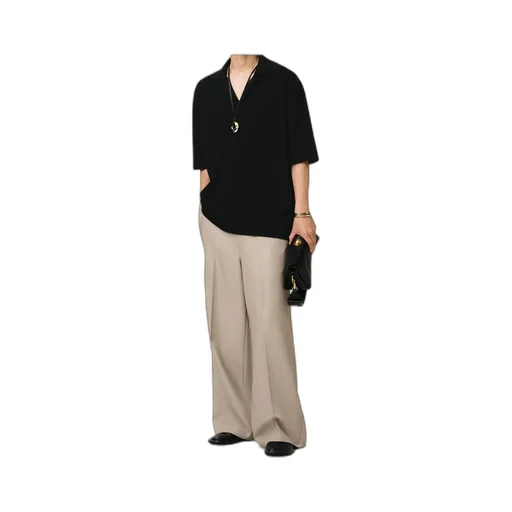 Ami Paris Short Sleeved V-Neck Polo Top