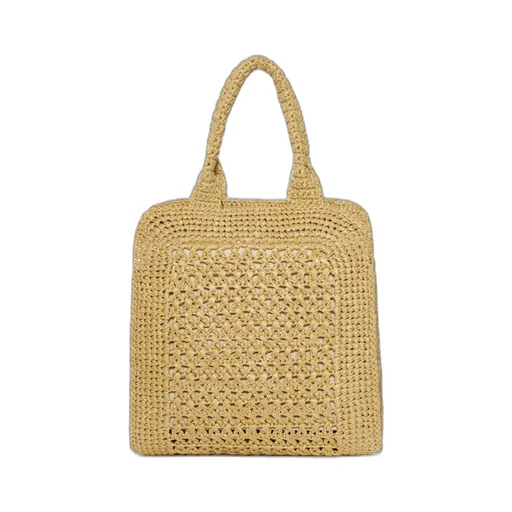 Raffia-Effect Woven Tote Bag