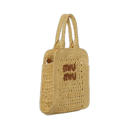 Raffia-Effect Woven Tote Bag