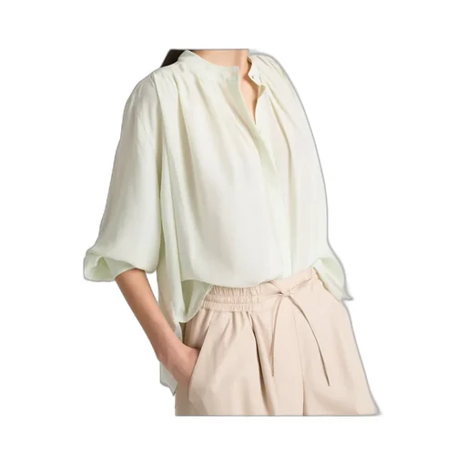 Pleated Silk Shirt