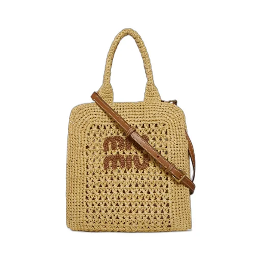 Raffia-Effect Woven Tote Bag
