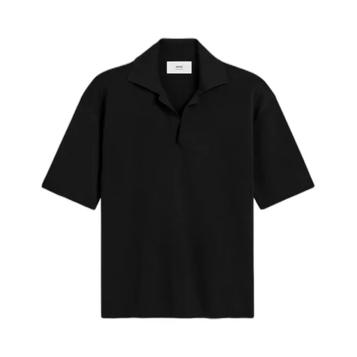 Ami Paris Short Sleeved V-Neck Polo Top