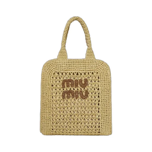 Raffia-Effect Woven Tote Bag