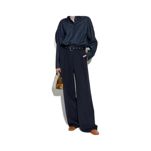 Pleated Wide-Leg Trousers
