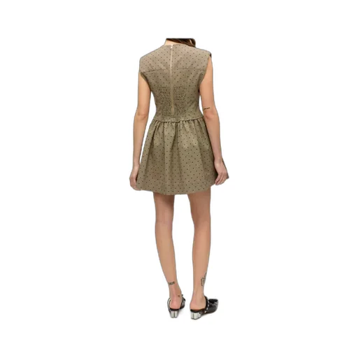Brown Flock Suiting Corset Mini Dress