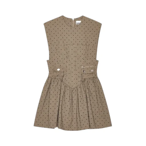Brown Flock Suiting Corset Mini Dress