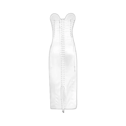 Dolce & Gabbana Corset Detailed Strapless Satin Dress
