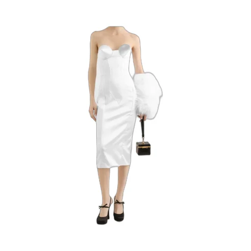 Dolce & Gabbana Corset Detailed Strapless Satin Dress