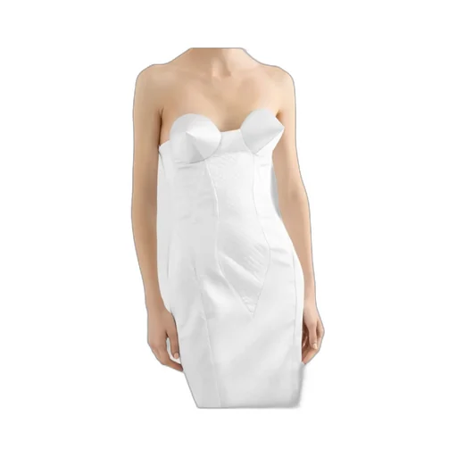Dolce & Gabbana Corset Detailed Strapless Satin Dress