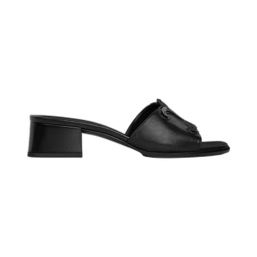 Celine Clemence Mule In Lambskin And Patent Calfskin