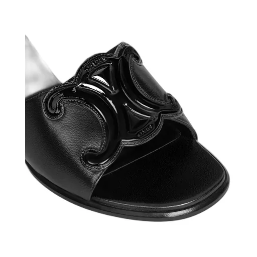 Celine Clemence Mule In Lambskin And Patent Calfskin