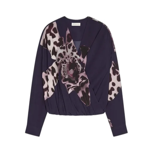 Dries Van Noten Pattern-Printed Draped Top