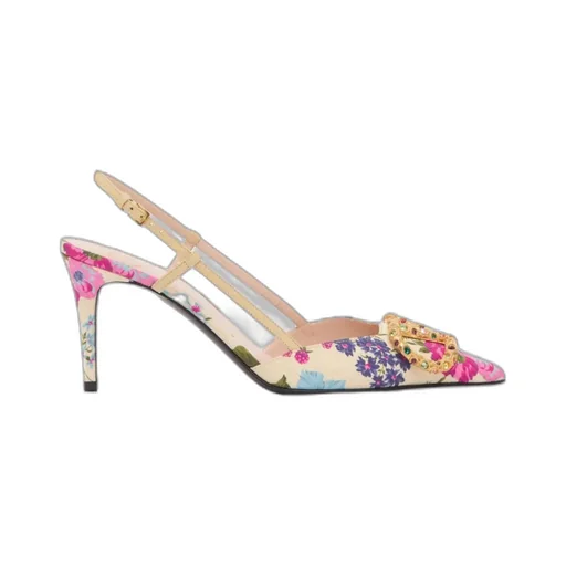 Valentino Floral Patterned Slingback Pumps