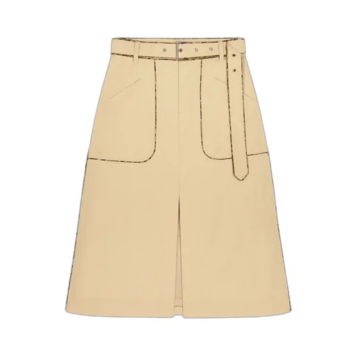Belted A-Line Skirt