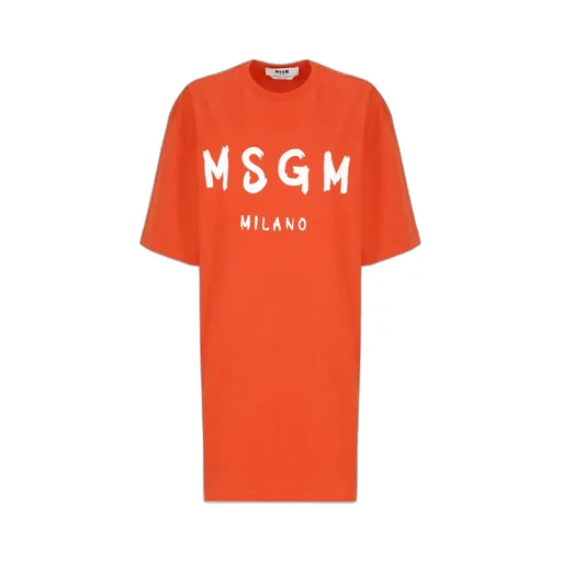 Msgm Logo Printed Mini T-Shirt Dress