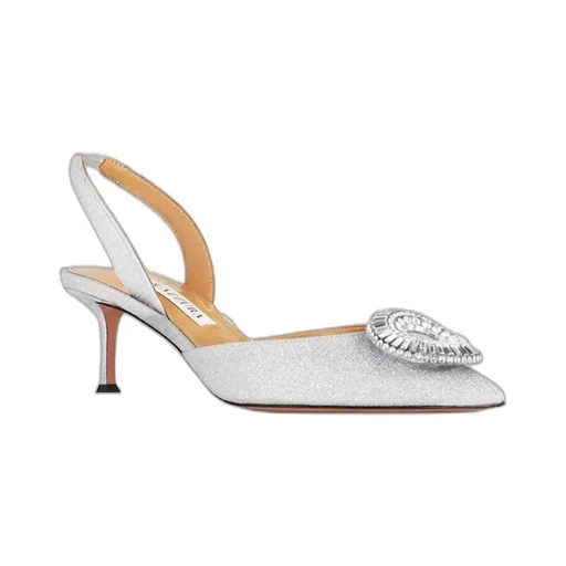 105Mm Crystal Hoop Sling Pumps