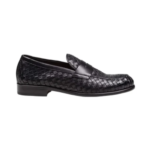 Doucal's Round Toe Woven Loafers