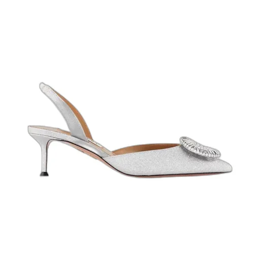 105Mm Crystal Hoop Sling Pumps