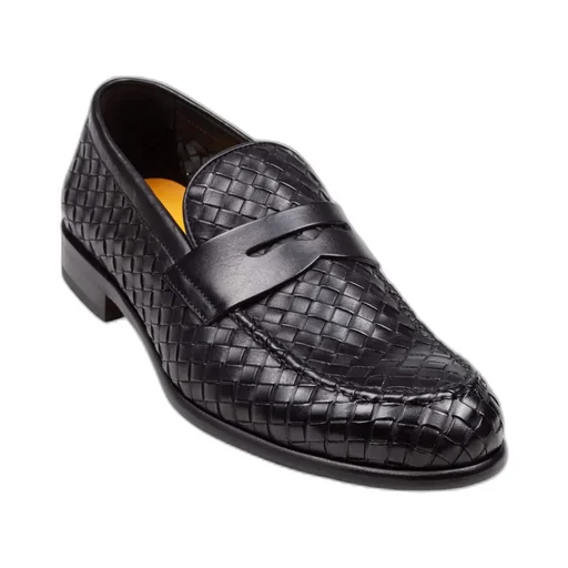 Doucal's Round Toe Woven Loafers