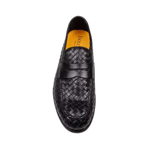 Doucal's Round Toe Woven Loafers