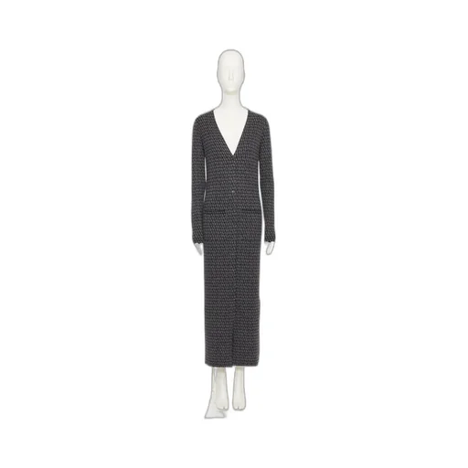 Valentino Toile Iconographe V-Neck Cardigan Dress