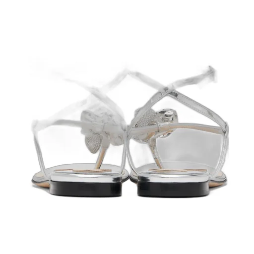 Puffy Heart Mirror Leather Flip Flops