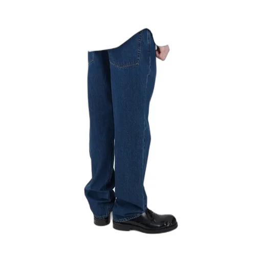 Denim Trousers With Belt Loops