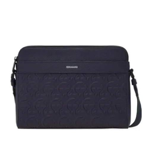 Embossed Gancini Crossbody Bag