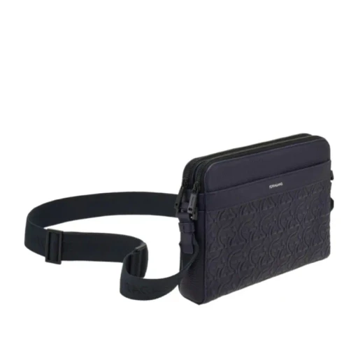Embossed Gancini Crossbody Bag