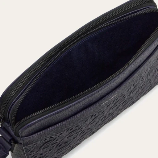 Embossed Gancini Crossbody Bag