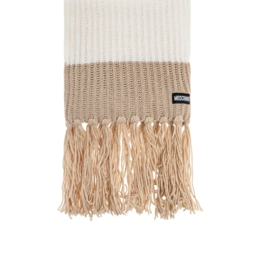 Ribbed-Knit Fringed Scarf