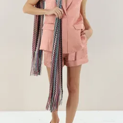 Leaf-Print Single-Breasted Waistcoat