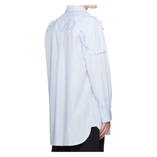 Ruffle Shoulder Patch Tunic Shirt