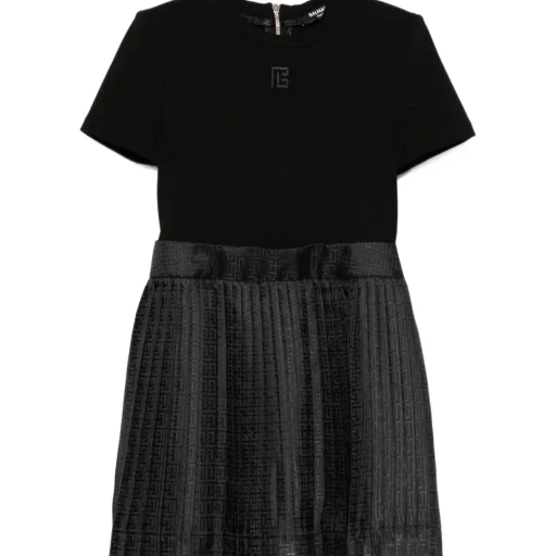 Pleated Logo Dress