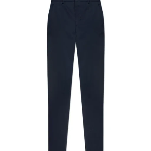 Flat-Front Cotton Trousers