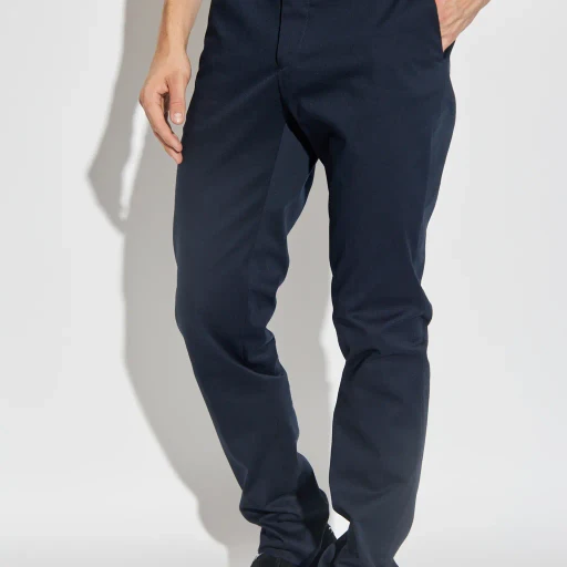 Flat-Front Cotton Trousers