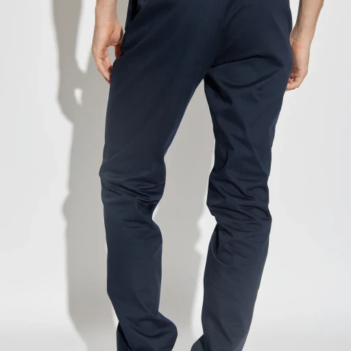 Flat-Front Cotton Trousers