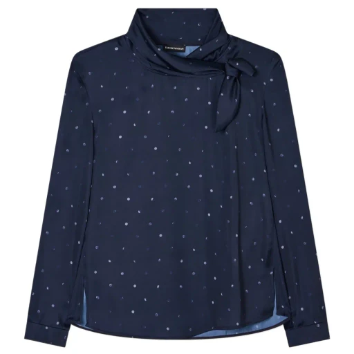 Polka-Dot Bow Blouse