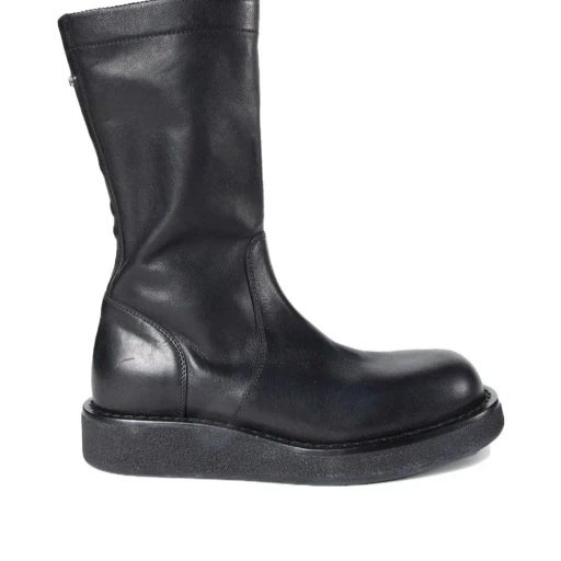 Side-Zip Round-Toe Boots