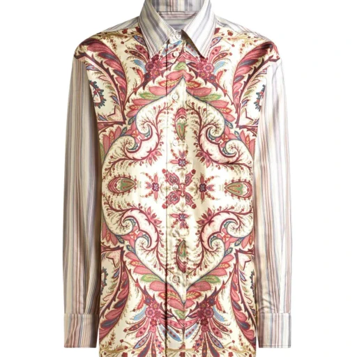 Etro Placed Printed Striped Shirt