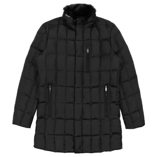 Medium And Long Style Plaid Down Jacket