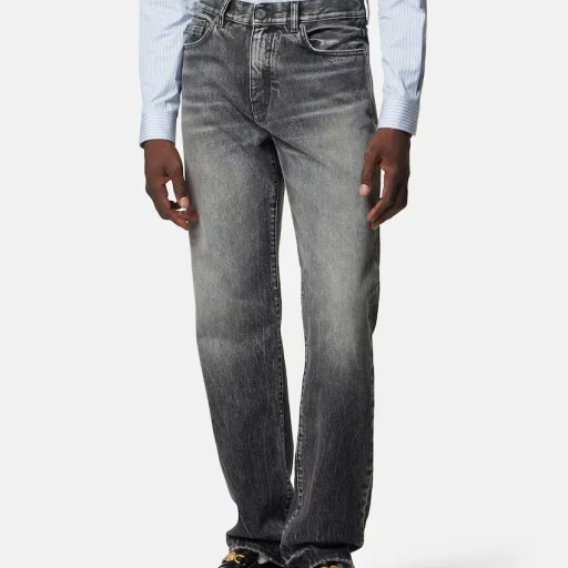 Versace Logo-Patch Loose Jeans