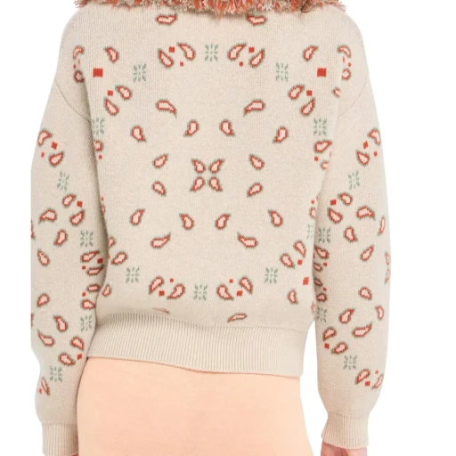 Bandana Jacquard Fringed Cardigan
