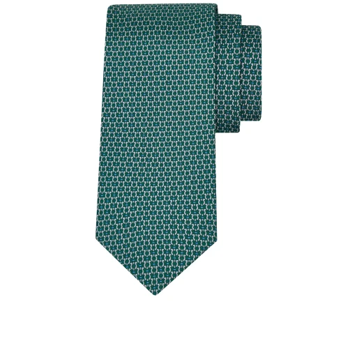 Gancini Print Silk Tie